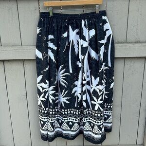 NWOT Gypsy Blu Boho Maxi Skirt Tropical Palm Tree Design Tiki Hawaii Vacation XL